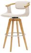 Darwin Beige Swivel Bamboo Counter Stool with Linen Upholstery