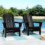 Sleek Black Polyethylene Folding Adirondack Chair Set