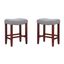 Antique Gray 24" Wood Saddle Style Backless Bar Stool