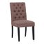 Westin Classic Button Tufted Linen Side Chair in Brown