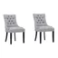 Elegant Gray Linen Tufted Wingback Side Chair Set