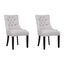 Light Gray Linen Upholstered Wood Side Chair