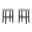 29" Gray Upholstered Saddle Seat Bar Stools, Set of 2