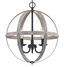 Stella Mira 15" Antique Ash and Matte Black Vintage-Industrial Chandelier