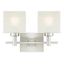 Brushed Nickel Two-Light Wall Fixture with Rippled Glass Shades