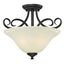 14.5" Bronze and Frosted Glass LED Semi-Flush Ceiling Light