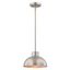 Modern Hammered Brushed Nickel Bowl Pendant Light