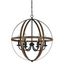 Stella Mira 24" Bronze Orb Chandelier with Candle Lights