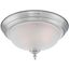 Brushed Nickel 2-Light Flush Mount Ceiling Fixture with Frosted Glass