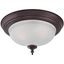 Traditional Oil Rubbed Bronze 13" Flush Ceiling Fixture with Frosted Swirl Glass