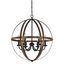 Stella Mira 24" Bronze Orb Chandelier with Candle Lights