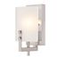 Enzo James Contemporary Brushed Nickel Wall Sconce with Frosted Glass