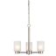 Sylvestre Brushed Nickel 3-Light Chandelier with Frosted Glass