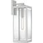 Silver Steel Dimmable Outdoor Lantern with Clear Glass