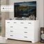 White Engineered Wood 10-Drawer Dresser with Charging Station