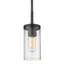 Winslett 5'' Matte Black Transitional Mini Pendant with Ribbed Clear Glass