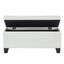 White Faux Leather Tufted Storage Ottoman with Hinged Lid