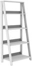 White 55" Wood Ladder Bookcase with 4 Shelves