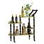 Gray Rectangular Wood Bar Cart with Wine Rack and Storage