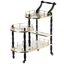 Fabulae White Wood 3-Tier Rolling Bar Cart with Wine Storage