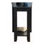 Black Triangular Wood Chairside Table with Shelf