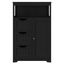 Black Wooden Living Room Cabinet with Adjustable Shelving