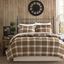 King Brown Plaid Microfiber Down Alternative Comforter Set