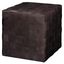 Dark Gray Woven Leather Square Ottoman with Metal Feet