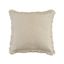 Off-White Cotton 20" Square Fringed Throw Pillow