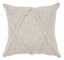 Ivory Diamond Tufted Cotton Square Throw Pillow 20"