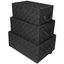 Black Woven Fabric Storage Baskets with Lids, Set of 3