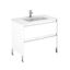 Minimalist Gloss White 32" Ceramic and Engineered Wood Vanity Set