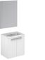 Gloss White Ceramic Wall-Mount Vanity with Mirror