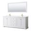 Avery 80'' White and Gold Double Bathroom Vanity with Cultured Marble Top