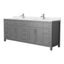 Beckett 84" Dark Gray Double Bathroom Vanity with Marble Top