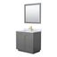 Miranda 36" Gray Wood and Carrara Marble Vanity with Gold Trim