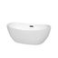 Rebecca 60 Inch White Acrylic Freestanding Bathtub with Matte Black Trim