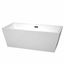 Sara 67" White Acrylic Freestanding Bathtub with Matte Black Trim