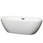 Soho 68 Inch White Acrylic Freestanding Bathtub with Matte Black Trim