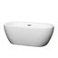 Soho 60 Inch White Acrylic Freestanding Bathtub with Brushed Nickel Trim