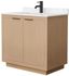 Maroni 36" Light Straw Vanity with Carrara Marble Top