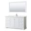 Avery 60" White Vanity with Carrara Marble Top and Mirror