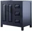 Daria Dark Blue 35" Free Standing Vanity Cabinet with Matte Black Trim