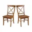 Elegant Pecan Brown Solid Wood Cross-Back Side Chair