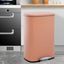 13 Gallon Pink Stainless Steel Pedal Trash Can with Removable Bucket