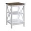 Driftwood White Transitional X-Side 3-Tier End Table