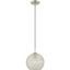 Cassandra Brushed Nickel Mini Globe Pendant with Clear Crystals