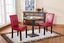 Red Faux Leather Upholstered Parsons Side Chair with Wood Frame