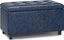 Cosmopolitan Denim Blue Tufted Faux Leather Storage Footstool