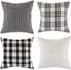 Farmhouse Charm Cotton-Polyester Blend 18" Square Pillow Covers, Black, Set of 4